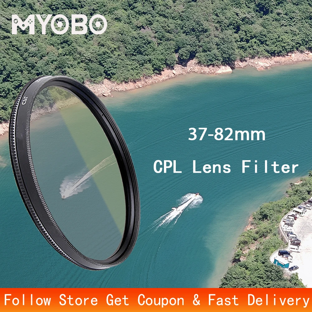 Camera Lens Filter MYOBO Circular Polarizing CPL 37 40.5 43 46 49 52 55 58 62 67 72 77 mm for Canon Nikon Sony Fujifilm camera lens filter,photography filter,circular polarizing filter