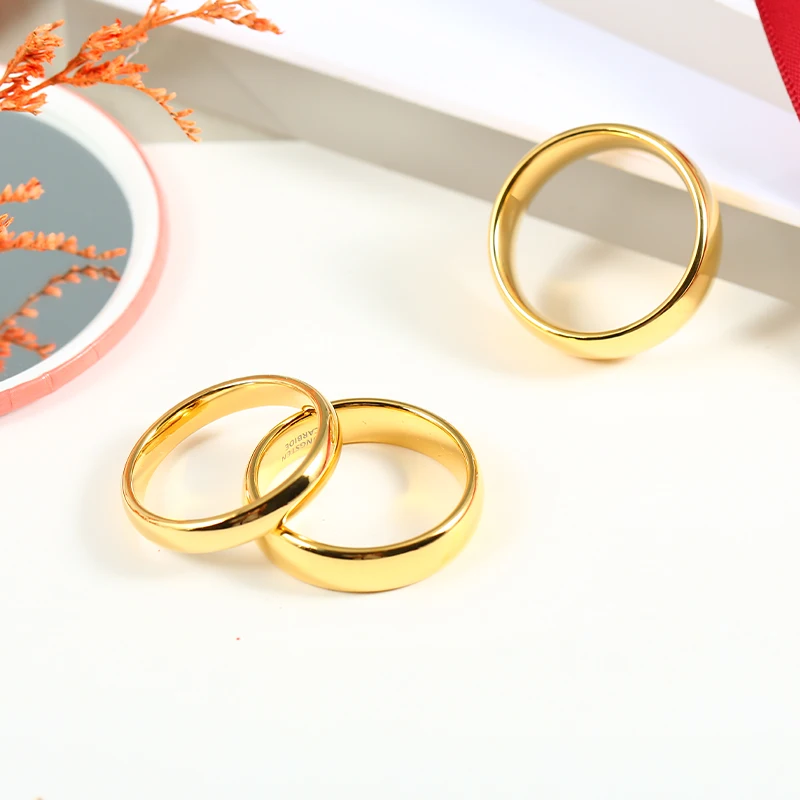 Classic Tungsten Carbide Rings Glod Color 4/6/8mm For Women Men Couple Wedding Bands Zirconia Engagement Christmas Gift  Jewelry 5