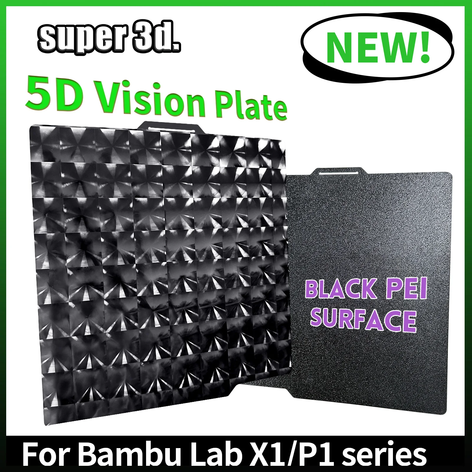 Upgrade Black PED PEI Sheet for bambu lab X1 X1C Bulid Plate Smooth Texture Spring Steel Sheet Bed for bambulabs P1P X1C P1S