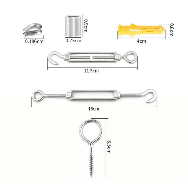 30m Kit de Corde Câble en Acier Inoxydable, Cable Métallique, Câble INOX  avec Tendeur et Crochets