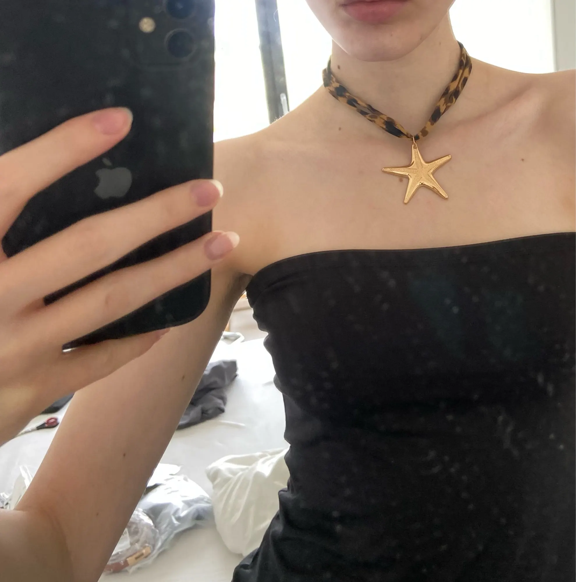 Velvet Starfish Pendant Necklace | Boho Leopard Print photo review