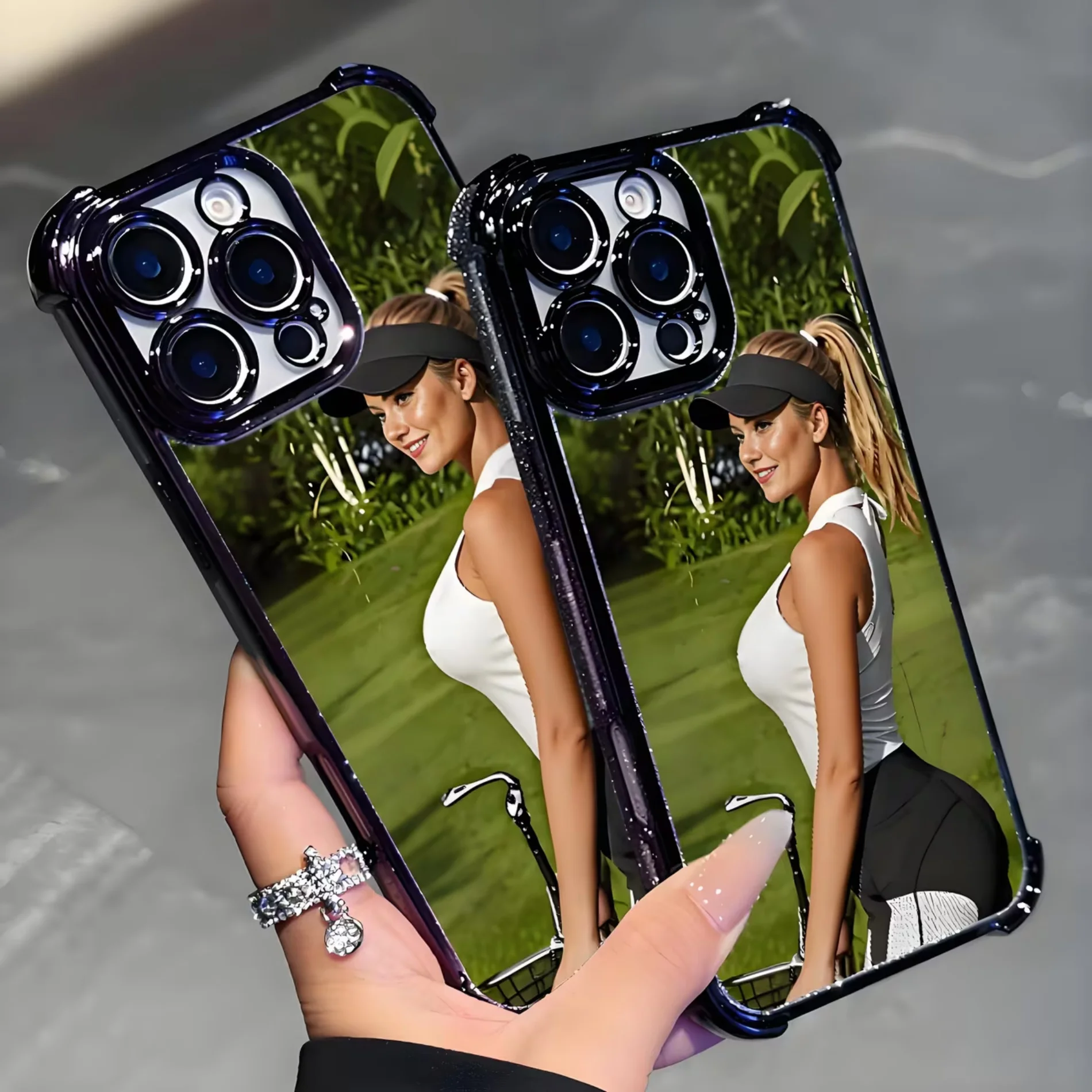 Customized DIY Photo Phone Case with Gold-Plated Corners and Shockproof Protection
