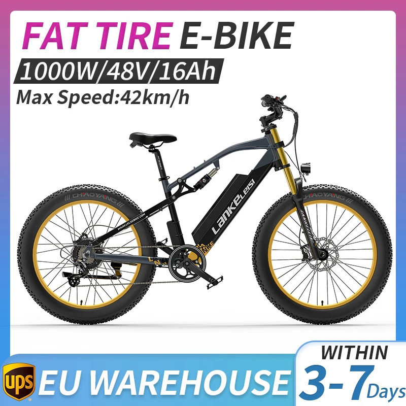 Rv700 Eu Uk 10 Giorni Di Consegna Lankeleisi 1000W 48 V16Ah Freno Idraulico A Doppia Sospensione 26*4.0 Fat Bike Snow Bike