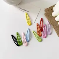 PT Metal Snap Hairgrip Fashion Y2k Waterdrop Shape Hair Clips Bangs Clip Edge BB Hairpins DIY Headwear Women Hair Accessories