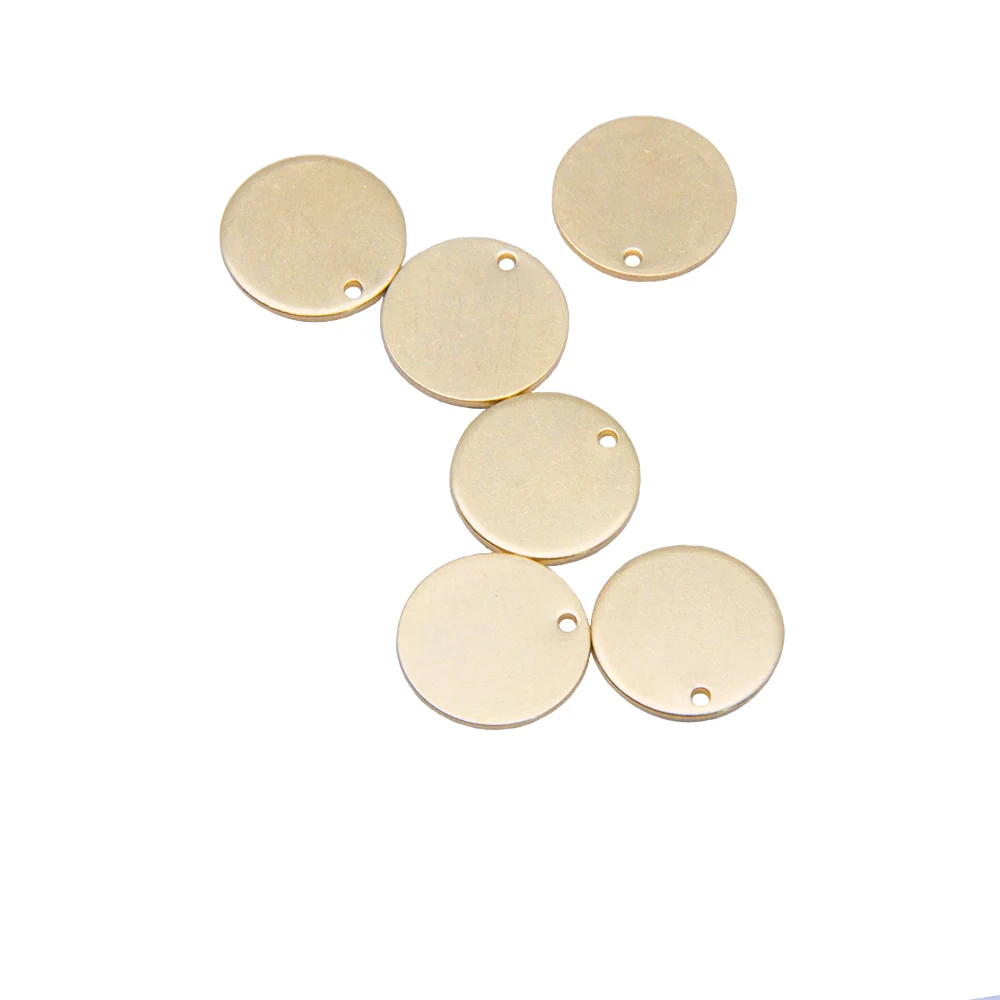 10pcs Brass Circle Stamping Blanks Engraving Metal Plate Plain Pet Tags  20mm 25mm 30mm