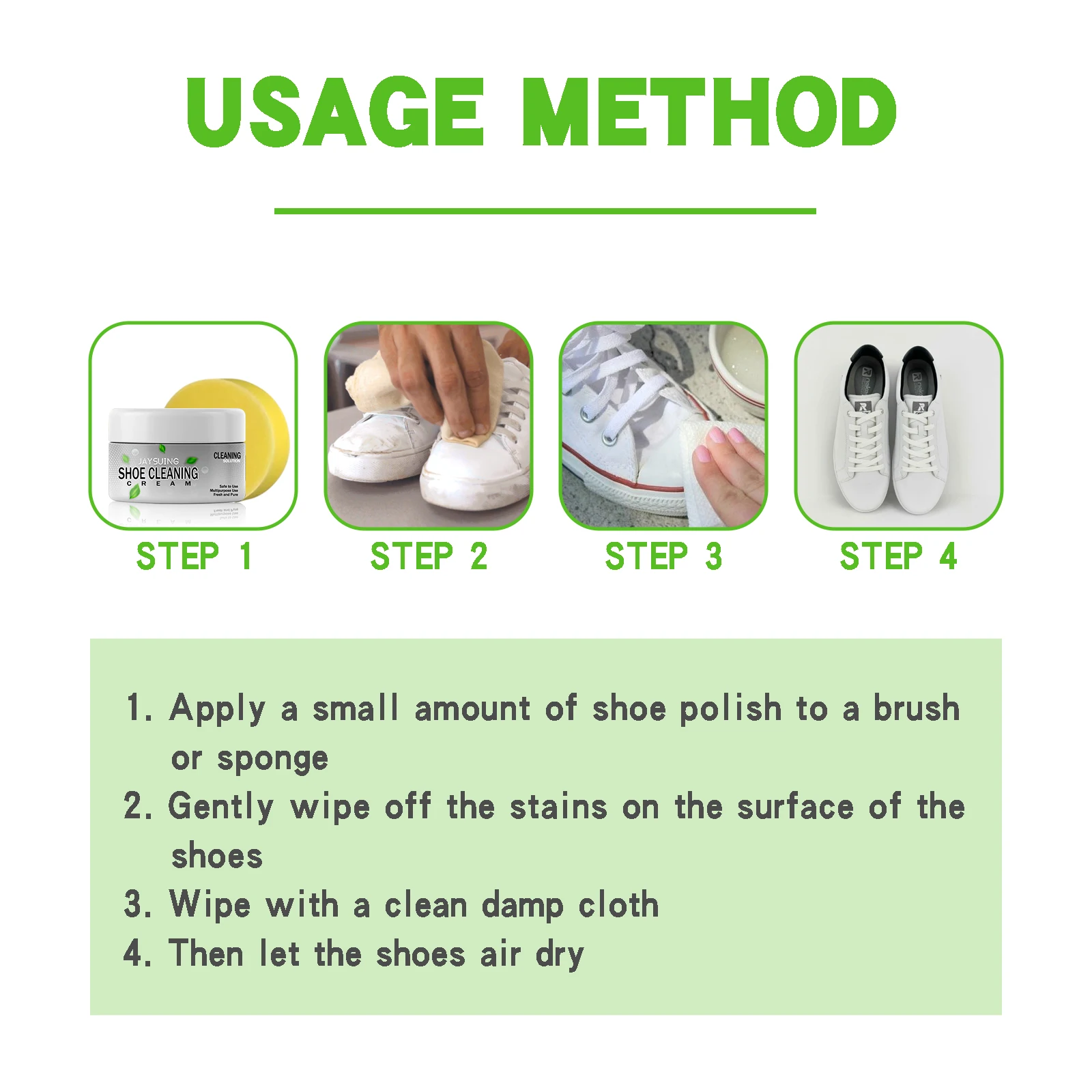 White Shoe Stains Remover Paste Kit Sneakers Cleaning Cream