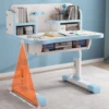 1 Set Kids Functional Desk and Chair Set, Height Adjustable Study Table Chair Set, Ergonomic Desk Chair with Large Writing Board 5