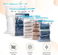 Vacuum Compression Storage Bags with Hand Pump, Multiple Pack of 12 (3 Jumbo, 3 Large, 3 Medium, 3 Small), Clear, Ideal for Trav 2