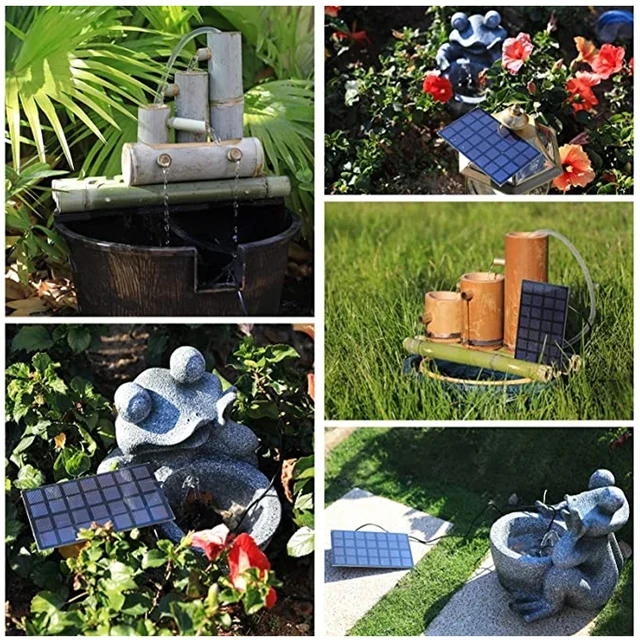 Napenergia Szökőkút Szivattyú Madárfürdőhez 6 Fúvóka Úszó -Szökőkút Kerti Medencékhez Tavak Halkartályok - Image 6