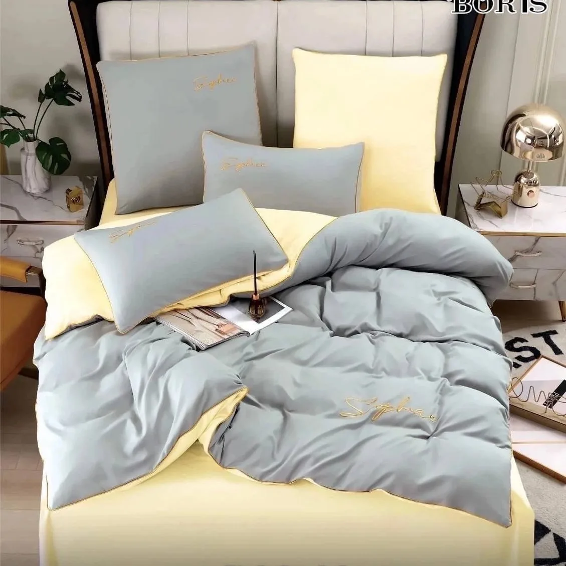 Подарочный набор постельного белья Пастельное белье жатка Комплект постельногобелья двуспальный евро 1,5 спальный