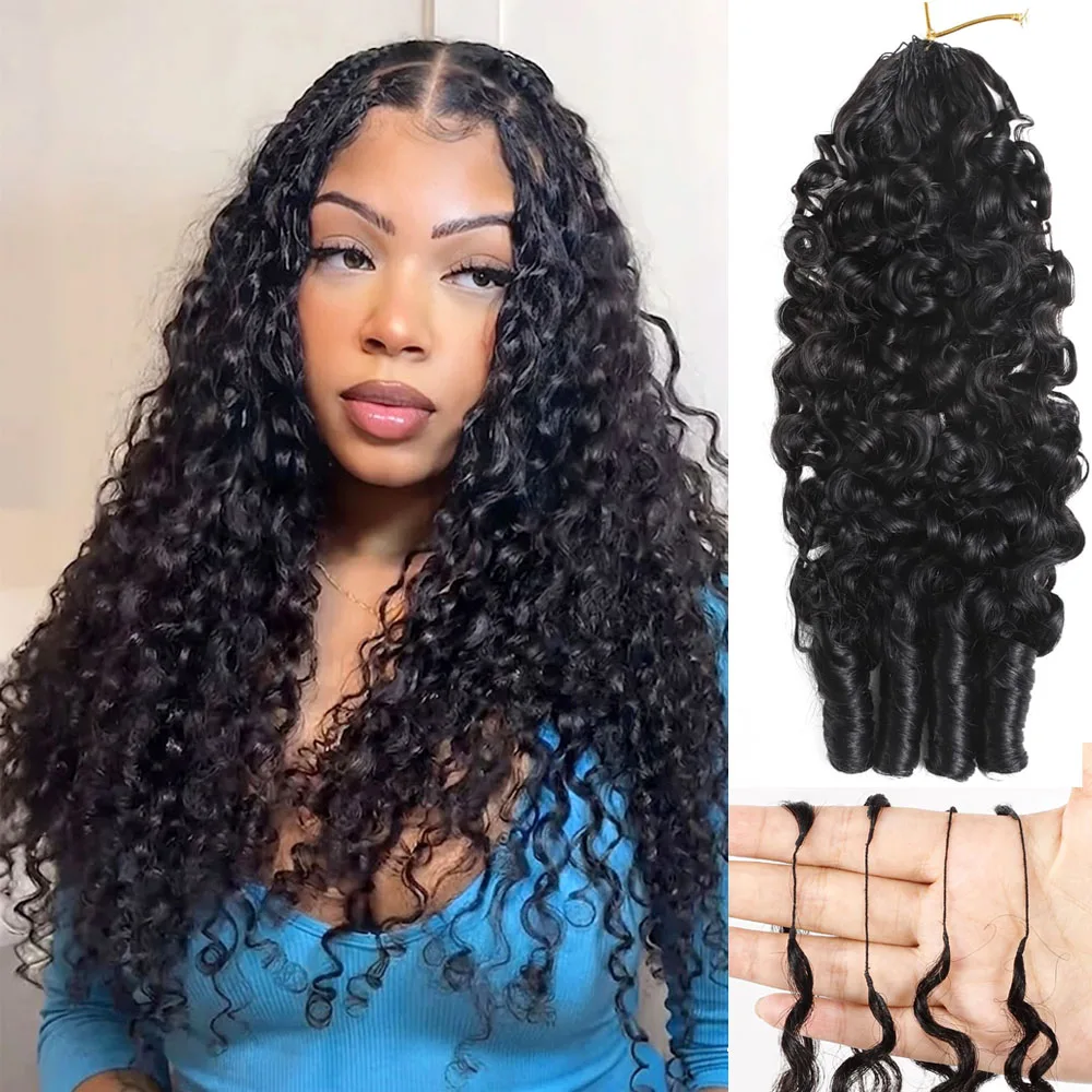 Burmese Curly Boho Braids Human Hair For Braiding Feathered Human Crochet Hair Miracle Knots Crochet 100% Human Hair Extensions 1