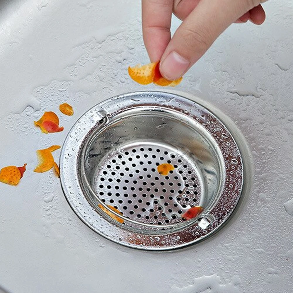 Stainless Steel Sink Filter Screen Kitchen Supplies Filter Sewer Anti-clogging Bathroom Sink Strainer Drain Hole