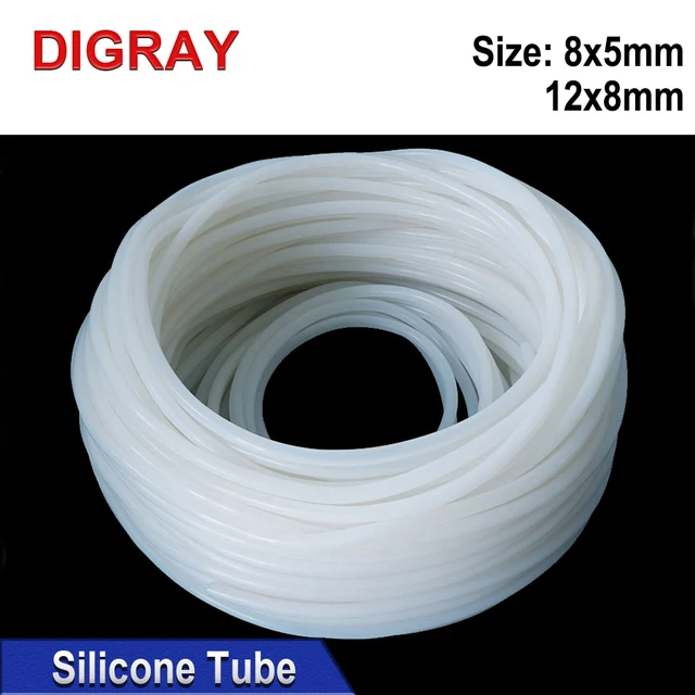 DIGRAY 20 Meters Silicone Tube 5x8mm 8x12mm Water Pipe Flexible Hose For Water Sensor & Air Pump & Water Chiller &Co2 Laser Tube 1