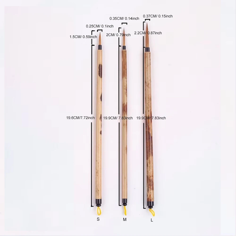 ArtSecret High Quality 3PC/Set BK-02 Art Calligraphy Watercolor Brushes Kolinsky Hair Bamboo Handle Chinese Painting Supplies 4