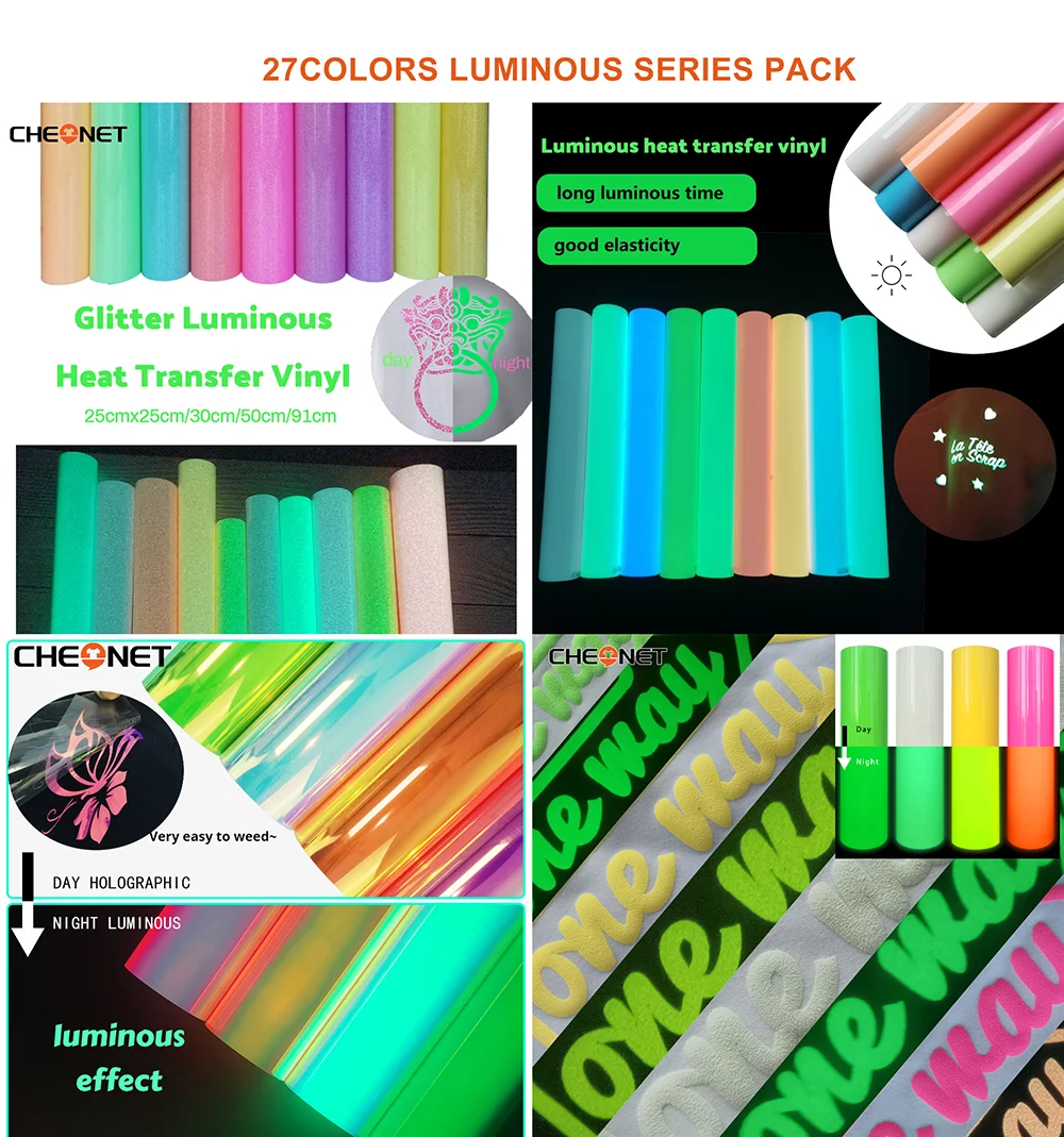 Color Pack of Glitter Iron On Vinyl - Heat Transfer Variety Pack