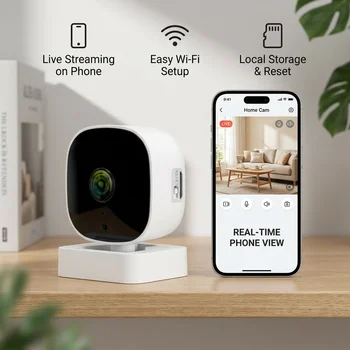 Indoor 4K Security Camera Two Way Audio Talk 2.4G WiFi Webcam Smart Home 8MP Video Surveillance Motion Detection IR Night Vision 1
