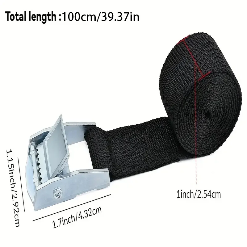 Cargo Tie Down Strap 3pcs 1m*25mm Tie Down Strap Strong Ratchet Belt Luggage Bag Cargo Lashing With Metal Buckle Heavy Duty Belt Zinc Alloy Buc