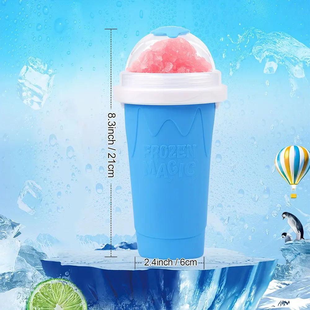 1pc Silicone Sand Ice Cup Pinched Sand Ice Cup Crushed Summer Shaker Home Squeeze Cup Milkshake Bottle smoothie cup