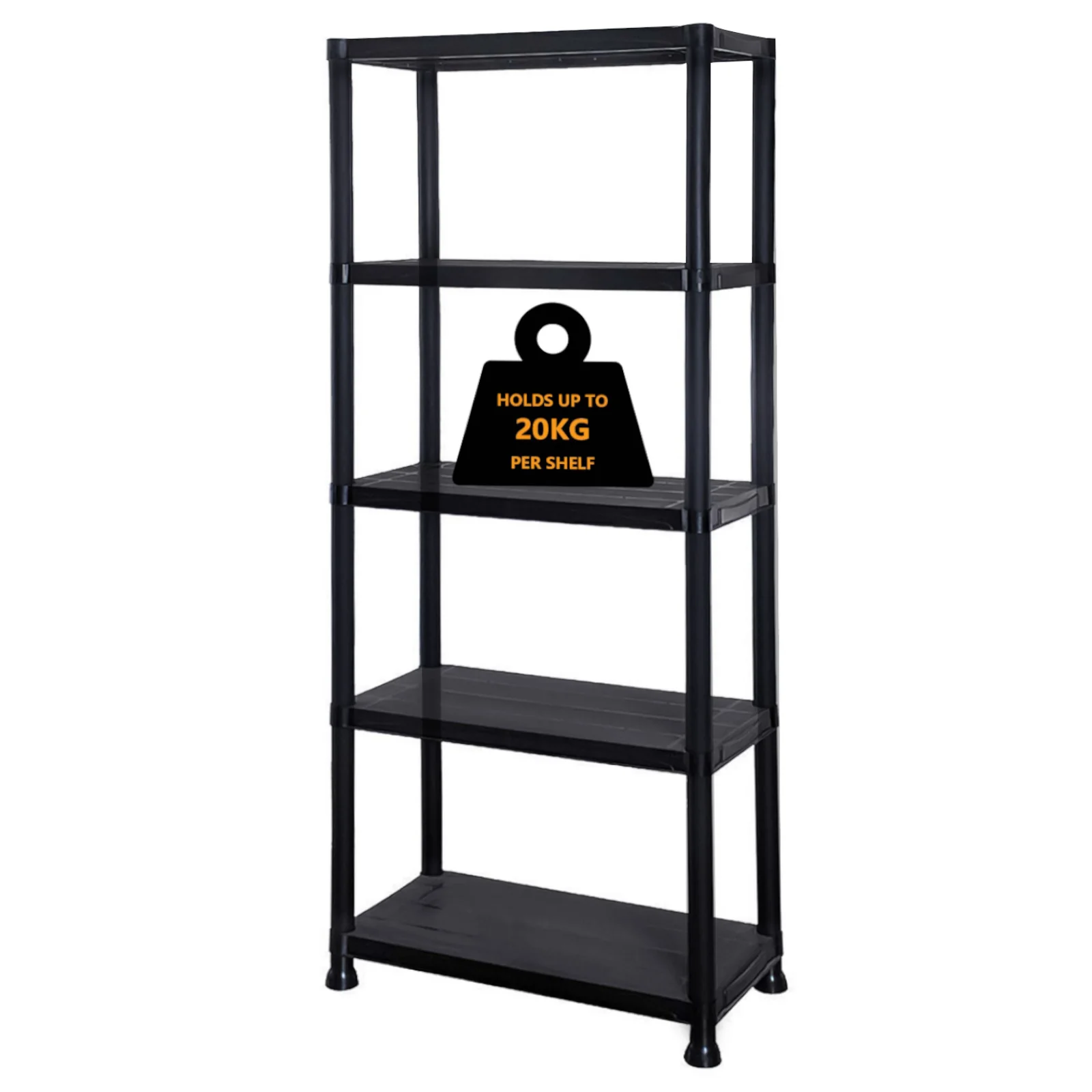 5 Tier Plastic Shelving Home Storage Unit Shelves Racking Garage Organiser