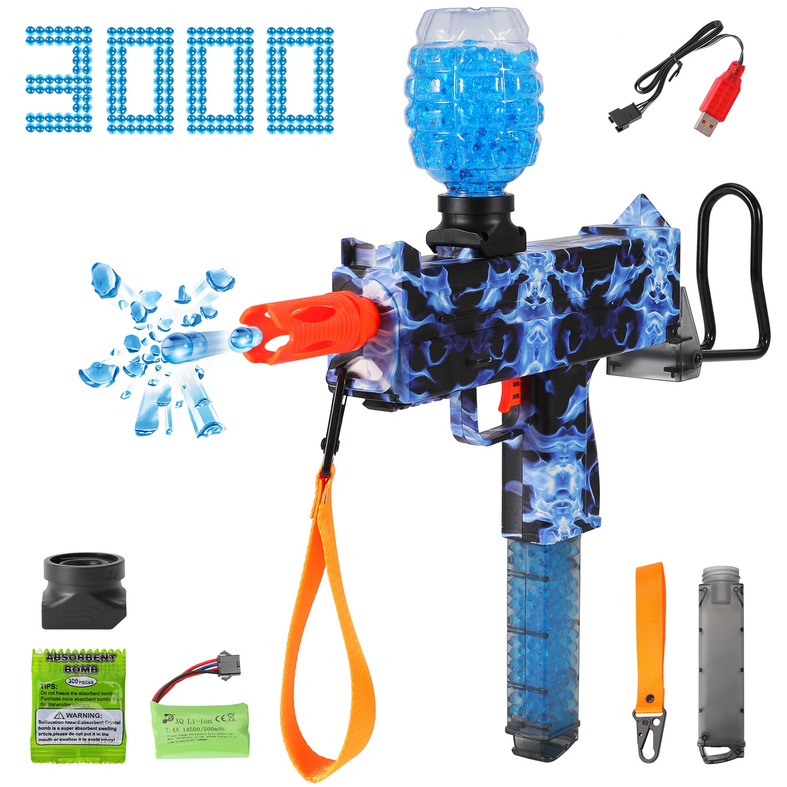 UZI Electric Burst Gel Blaster Gun Toys Gun For Outdoor Game Shooter Weapon CS Fighting Airsoft