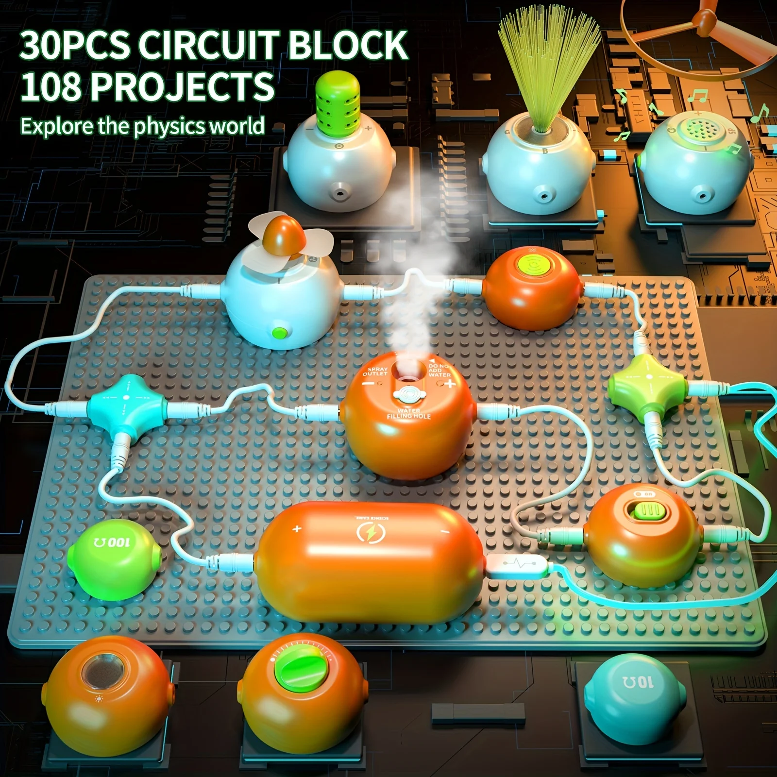 Circuit Blocks Science Toy for Kids, Eletrônicos, Brinquedos Educativos, Crianças, Educação Física, Aprendizagem, Montessori