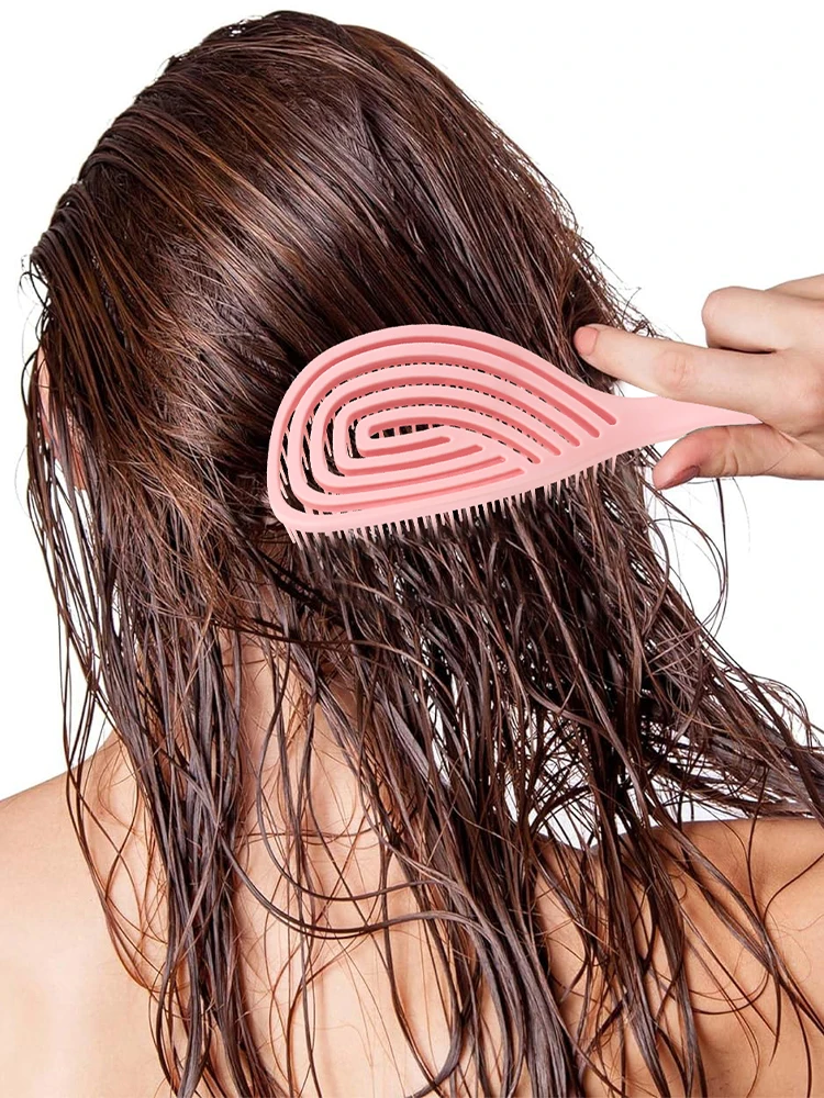 Scalp Massage Combs Hollow Out Hair Brush Hair Styling Detangler Fast Blow Drying Detangling Tool Wet Dry Curly Hair 6