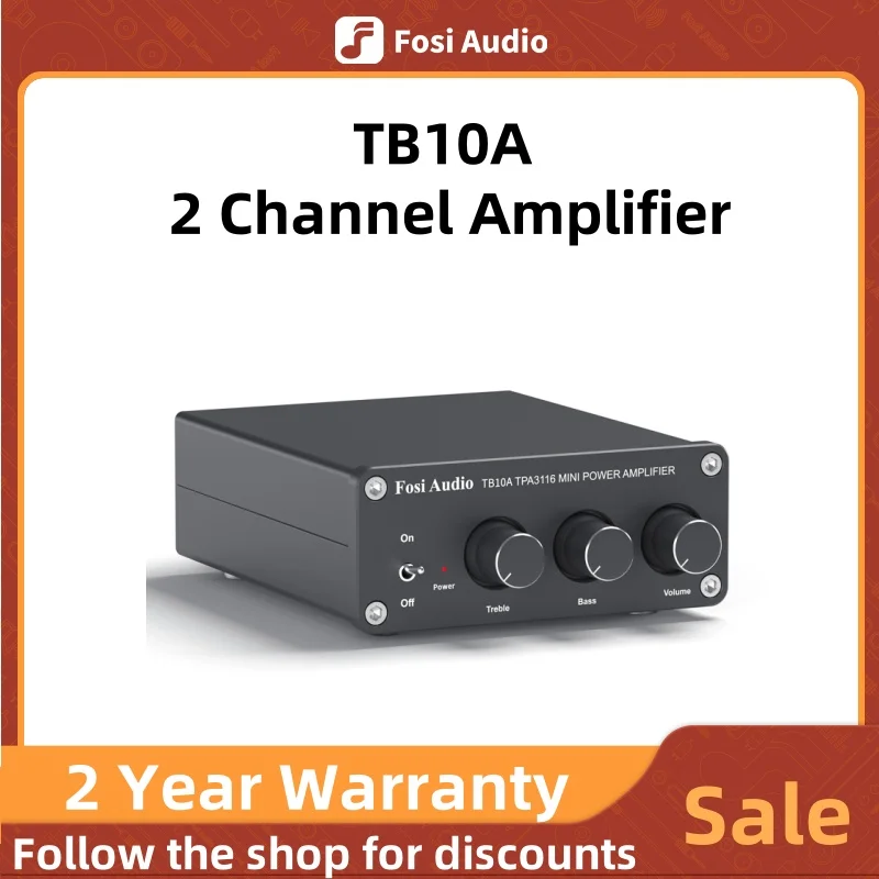 Fosi Audio TB10A TPA3116D2 Stereo Amplifier Receiver 2 Channel
