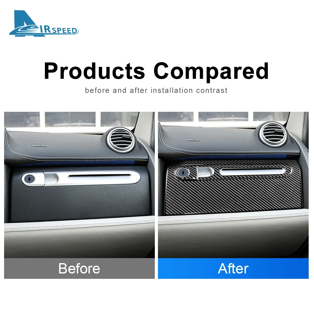 진짜 부드러운 탄소 섬유 메르세데스 벤츠 스마트 451, Fortwo 2011 2012 2013 2014 2015 부조종사 장갑 상자 스티커 트림 액세서리