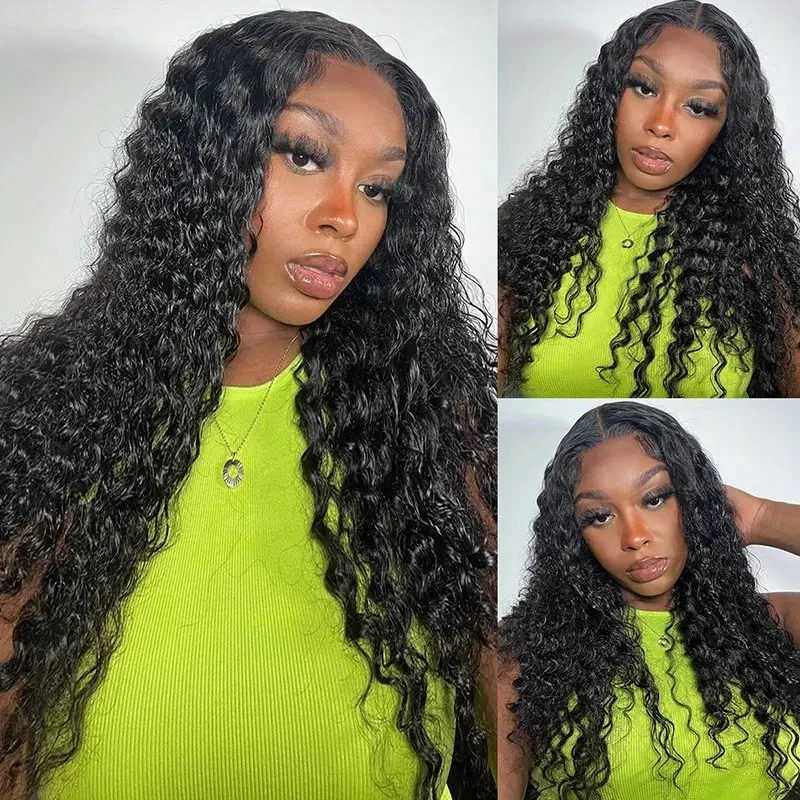 Water Wave Lace Front Wigs 150% Density 13x4 Lace Frontal Wigs Brazilian Remy Deep Curly Human Hair Wigs  For Women Choice