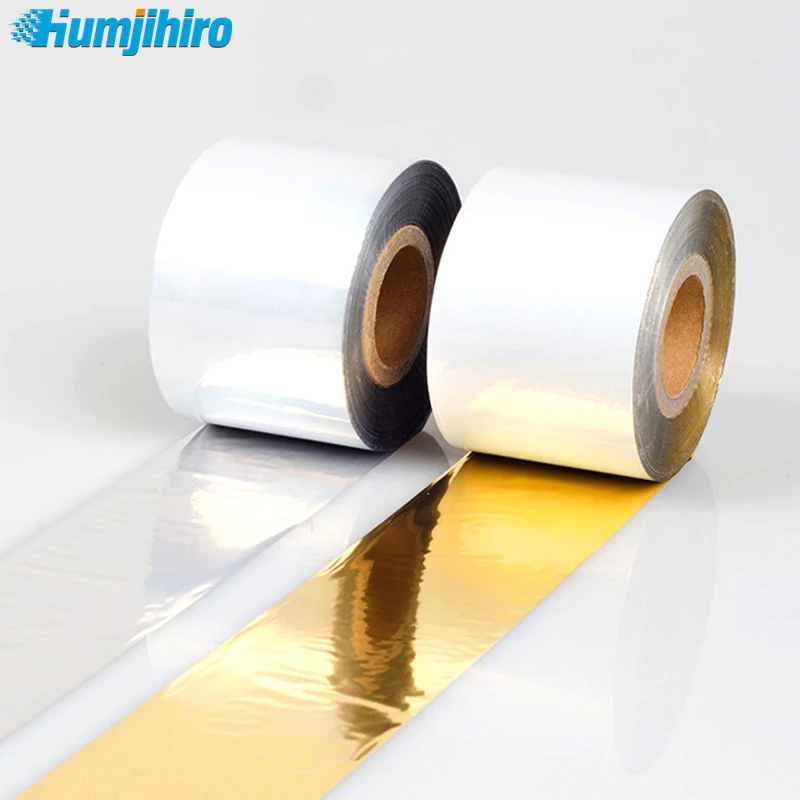 

Silver Gold Ribbon Water-washed Label Ribbon Foil Professional 30mm-100mm Width 300m Length Foil for Satin Ribbon Printer