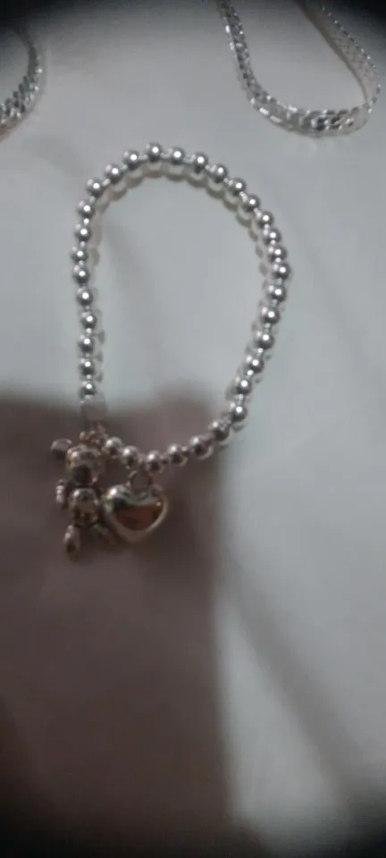 Silver Beaded Bracelet | Sterling Silver Bear Design photo review