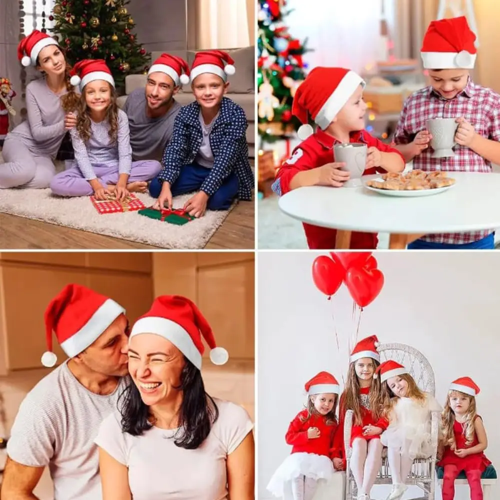12 Gorros Santa Posadas Rojo Navideños Basicos