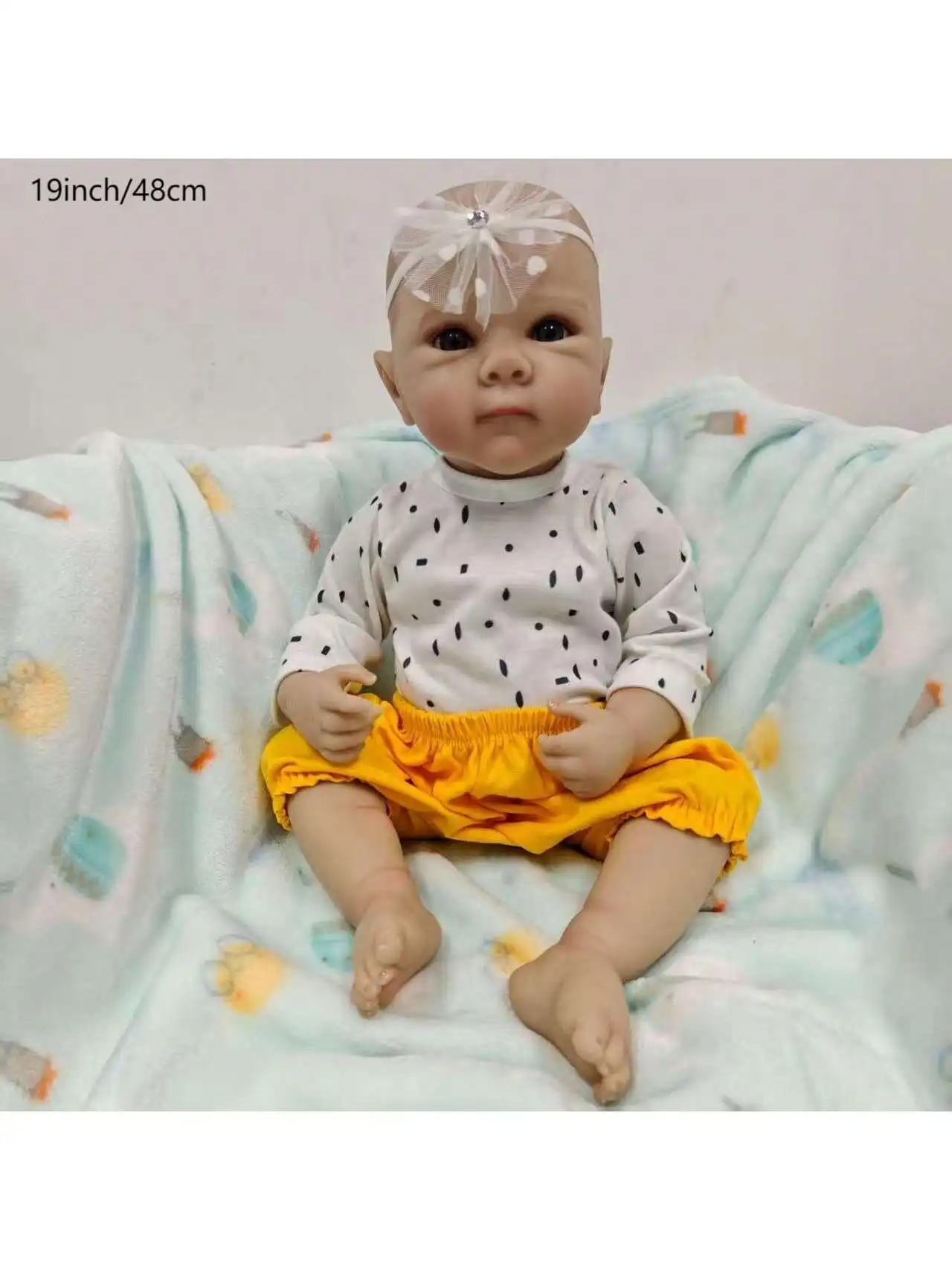 Lifelike Reborn Baby Dolls- 19Inch Cute Soft Vinyl Realistic Baby Doll,Poseable Real Life Dolls(ONLY DOLL/NO ACCESSORES)