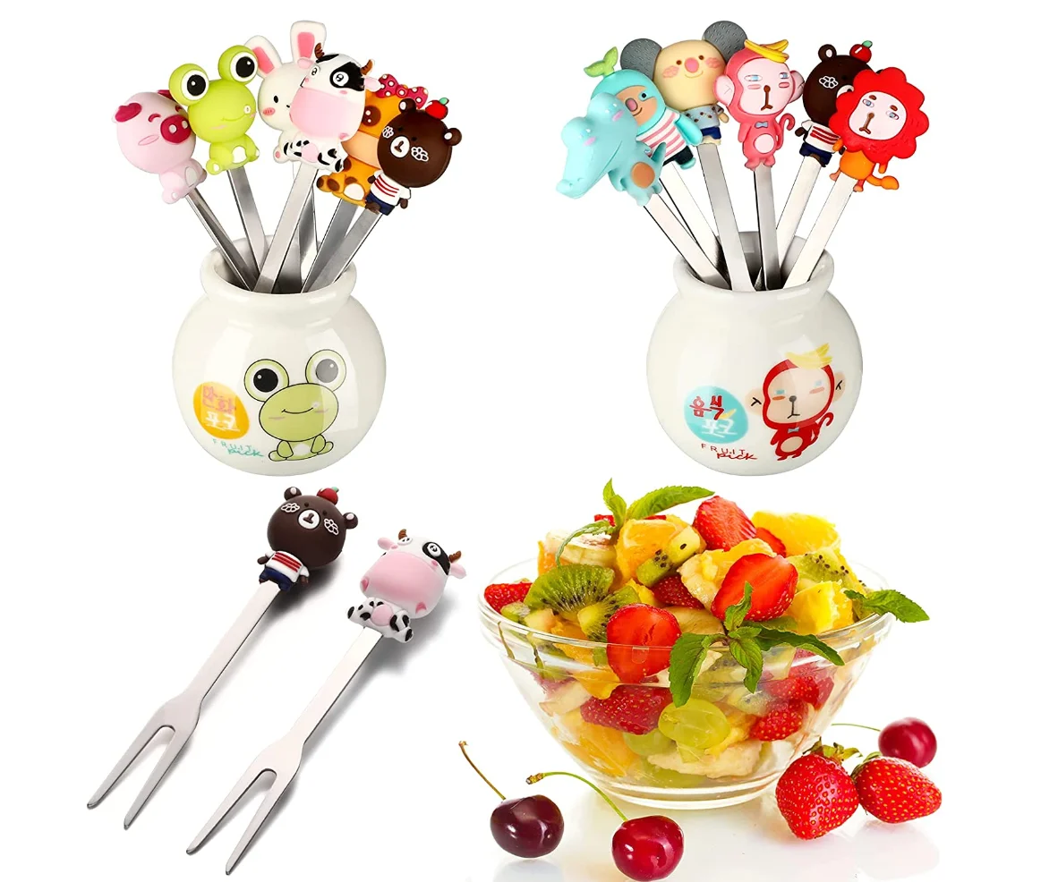 Fruit Picks for Kids Fruit fork Kids Toothpicks for Food Stainless Steel Bento Picks Cute