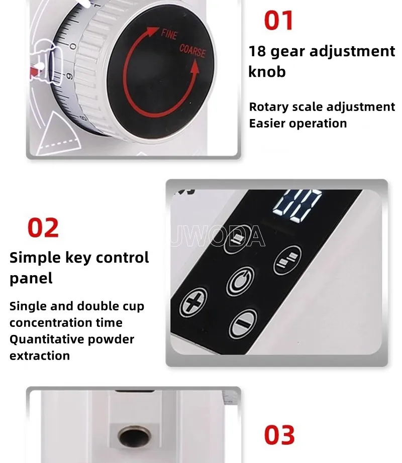 110V/220V Industrial Coffee Grinder 1000G Bean Hopper Capacity Touch Screen Quantitative Grinder Espresso Bean Grinder 6