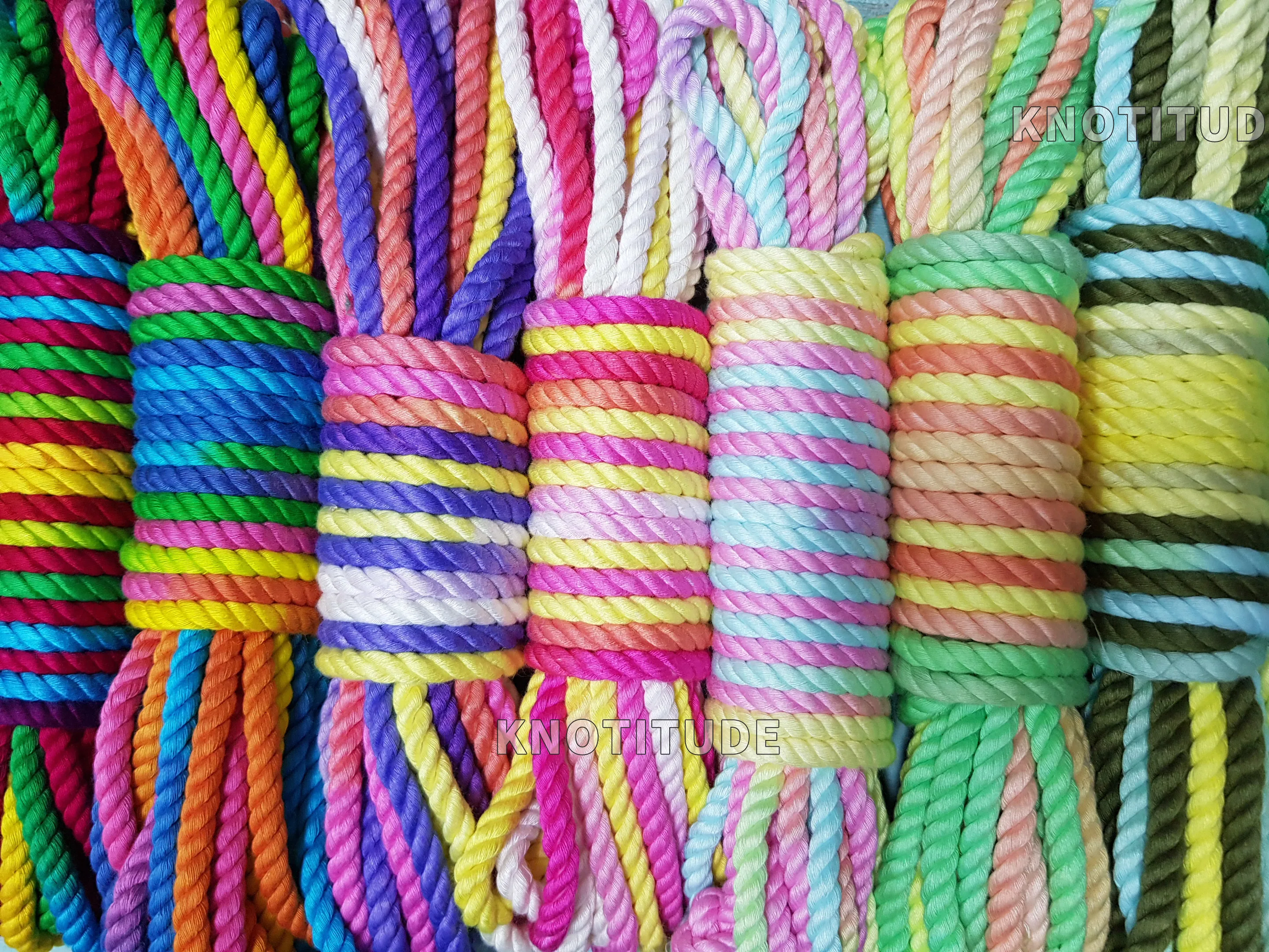 Multi Colored BAMBOO ROPE  6mm x 8M  diy Bondage Rope 3