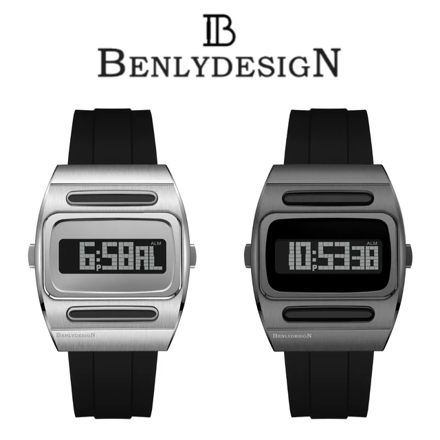 BENLYDESIGN Orologi in metallo unici Orologi digitali retrò da