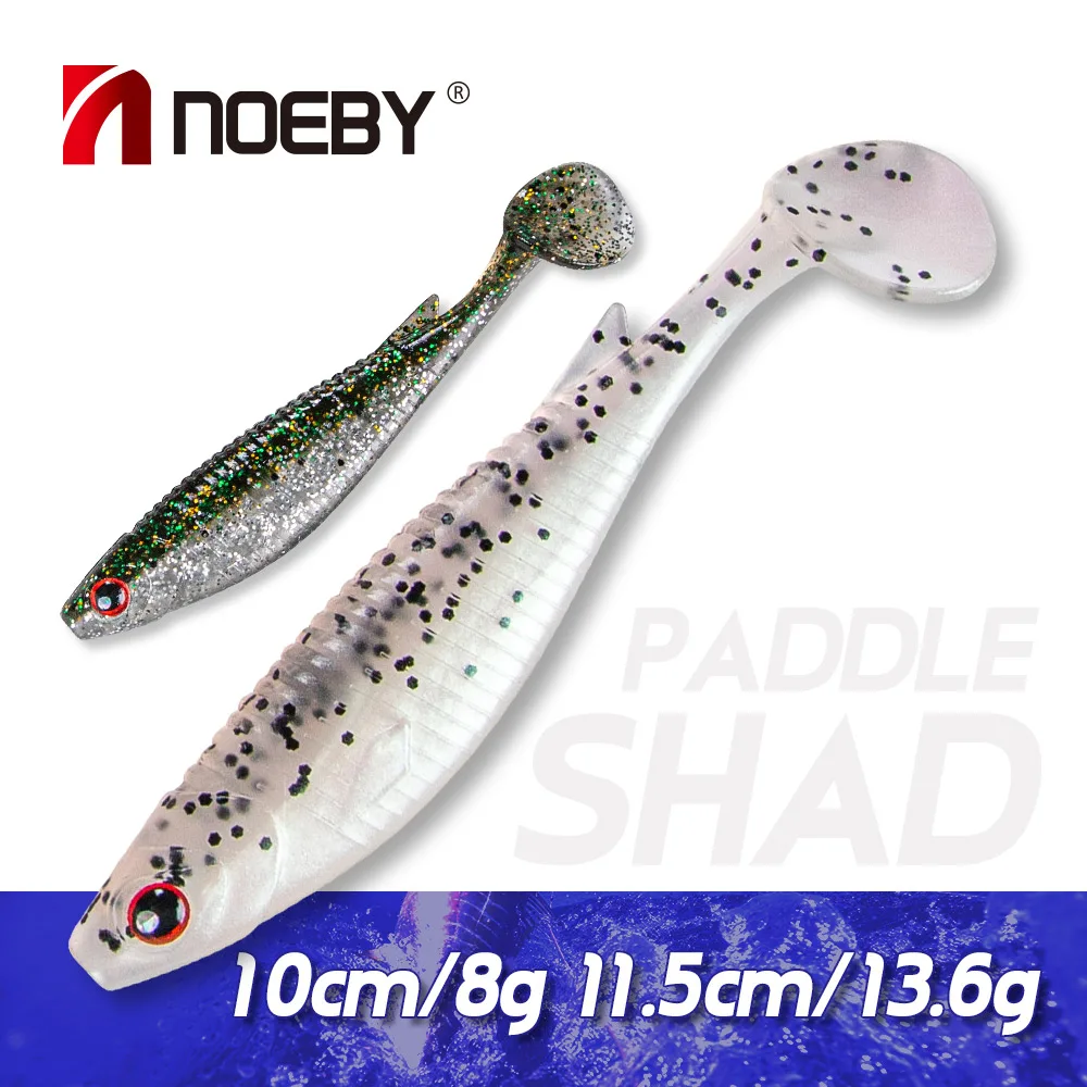 Noeby Weicher Köder 10 cm 11,5 cm Silikon Köder Paddel Swimbait Shad Köder Wobbler Künstliche Weiche Köder für Hecht barsch Angeln Köder