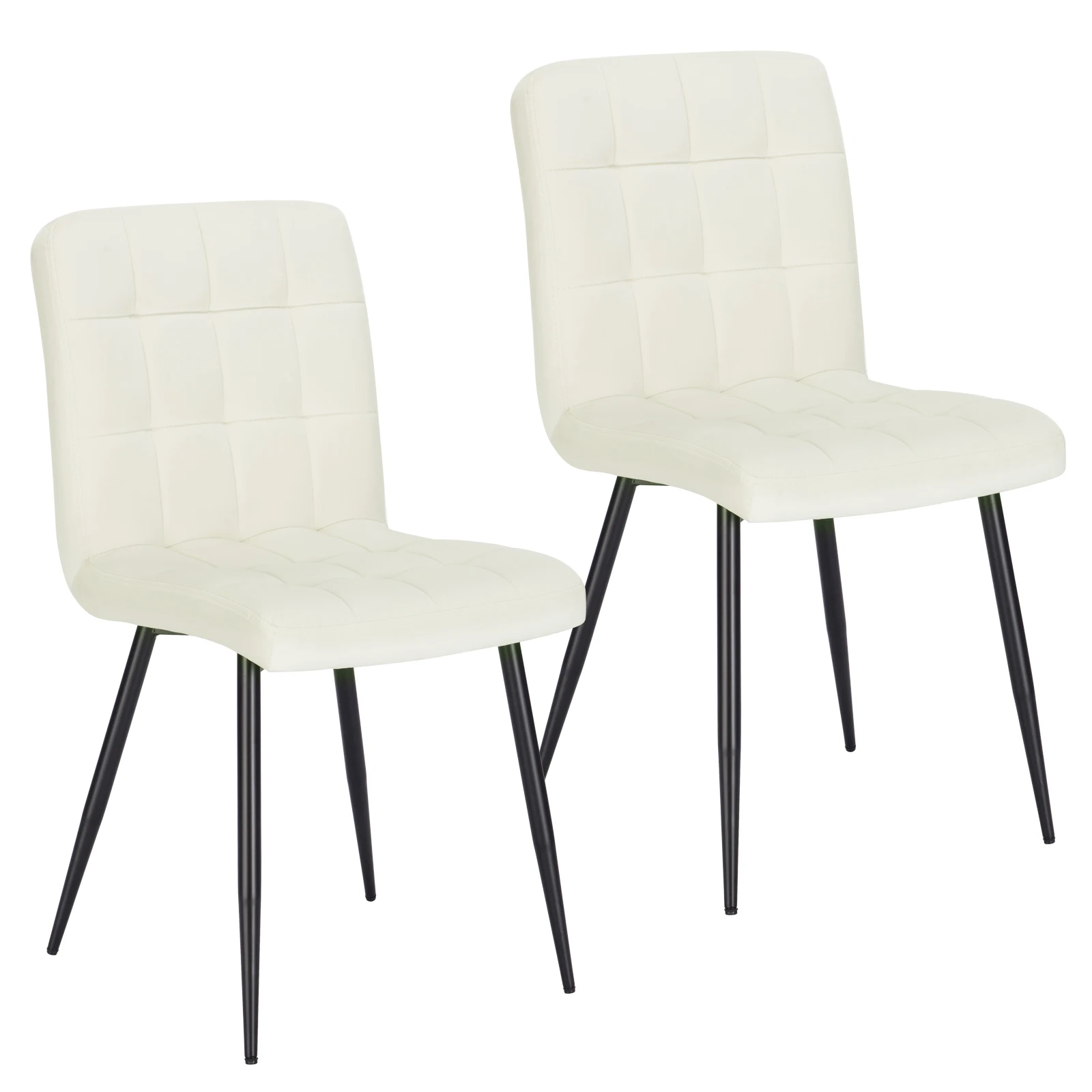 2PCSSETMulticolouredDiningChairsVelvetLinenUpholsteredMetal