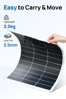 Panneau solaire monocristallin flexible ECO-WORTHY, 130 W, 12 V, avec câble de charge pour camping-cars, voitures, bateaux, batteries 12 V 4