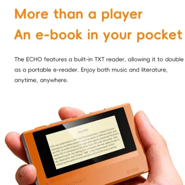 FiiO ECHO NANO/ECHO 고해상도 디지털 오디오 플레이어, 음악 플레이어, 3.5mm/4.4mm 밸런스드 출력, 컬러 스크린