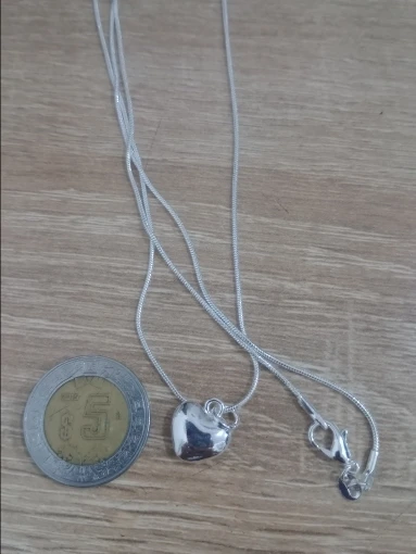Collar fino de Plata de Ley 925 con forma de corazón liso, cadena de serpiente de 18-24 pulgadas para mujer, abalorio de boda, joyería de moda de lujo photo review