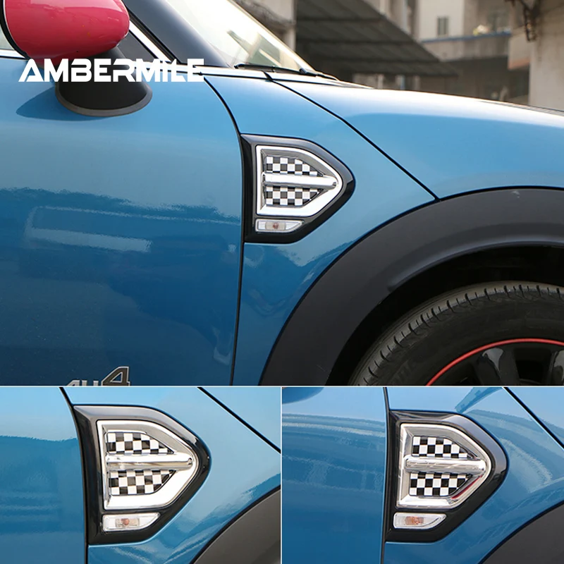 4pcs Crystal Epoxy for Mini Cooper Countryman F60 Car Side Plate Fender Stickers Section Decals Covers Decoration Accessories