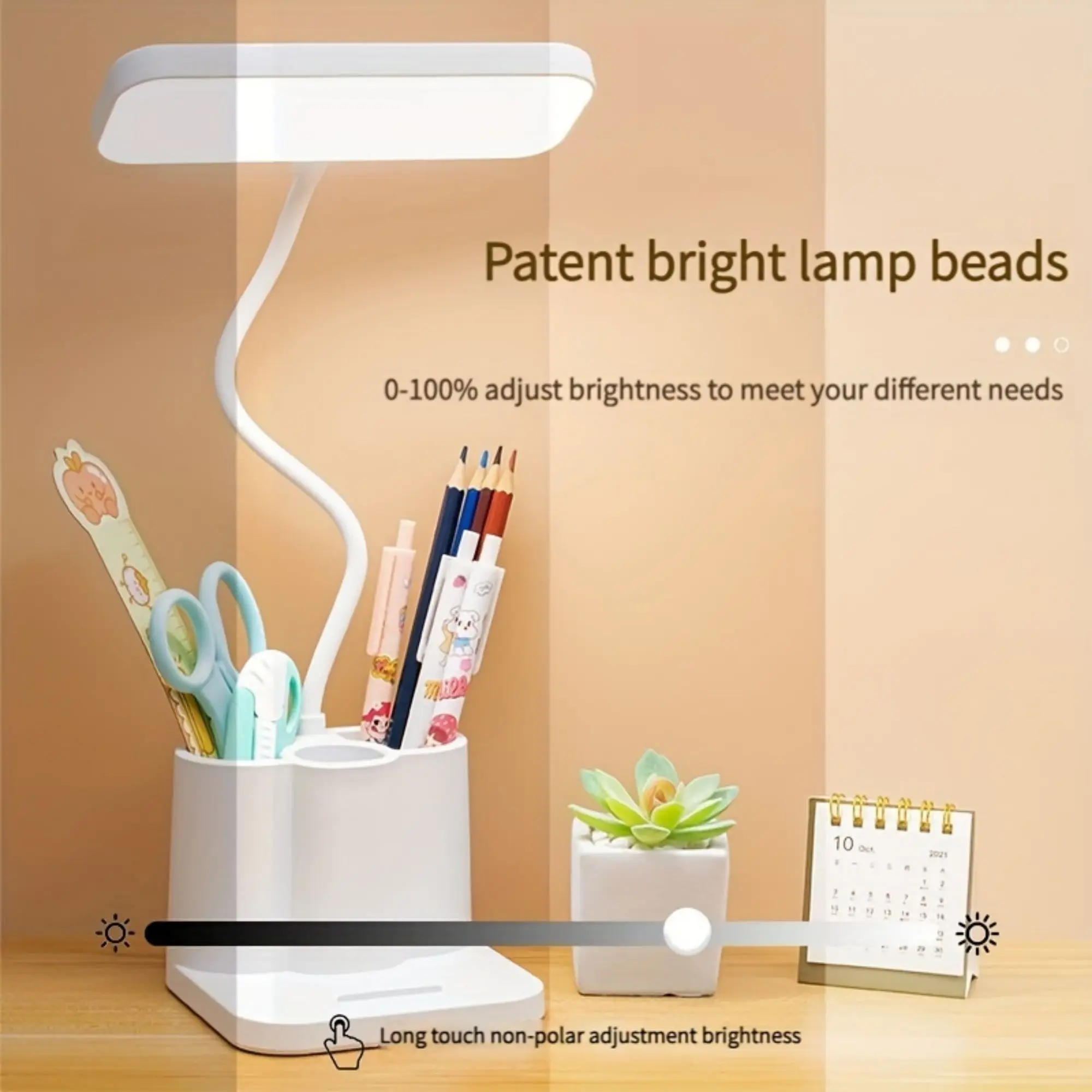 Pen Holder Desk Lamp Rechargeable Student Dormitory Children's Learning Eye Protection Lamp Desktop Reading Night Light 1pc led light desk lamp night light led desk lamp book light