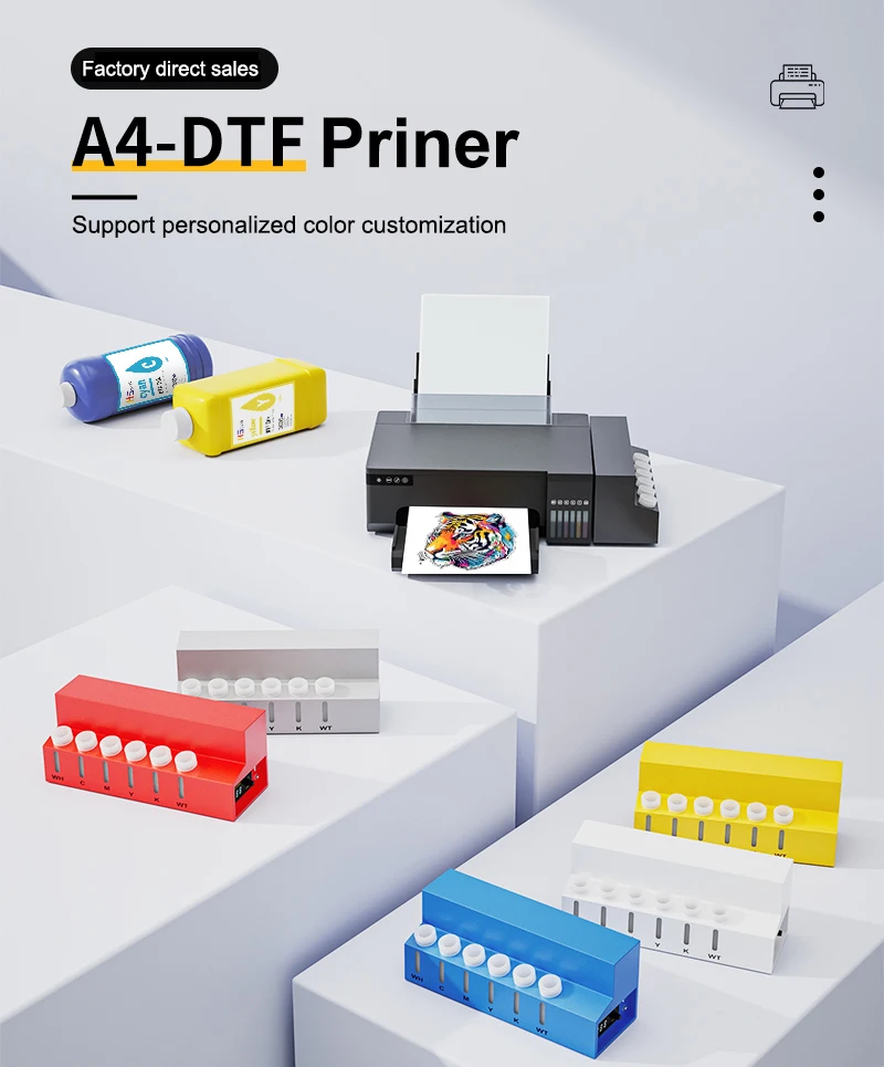 엡손 ET 8550 ET8550 DTF 프린터용 HESHUN 신형 CISS-LET DTF 전체 잉크 연속 공급 시스템 (폐잉크 탱크 포함)