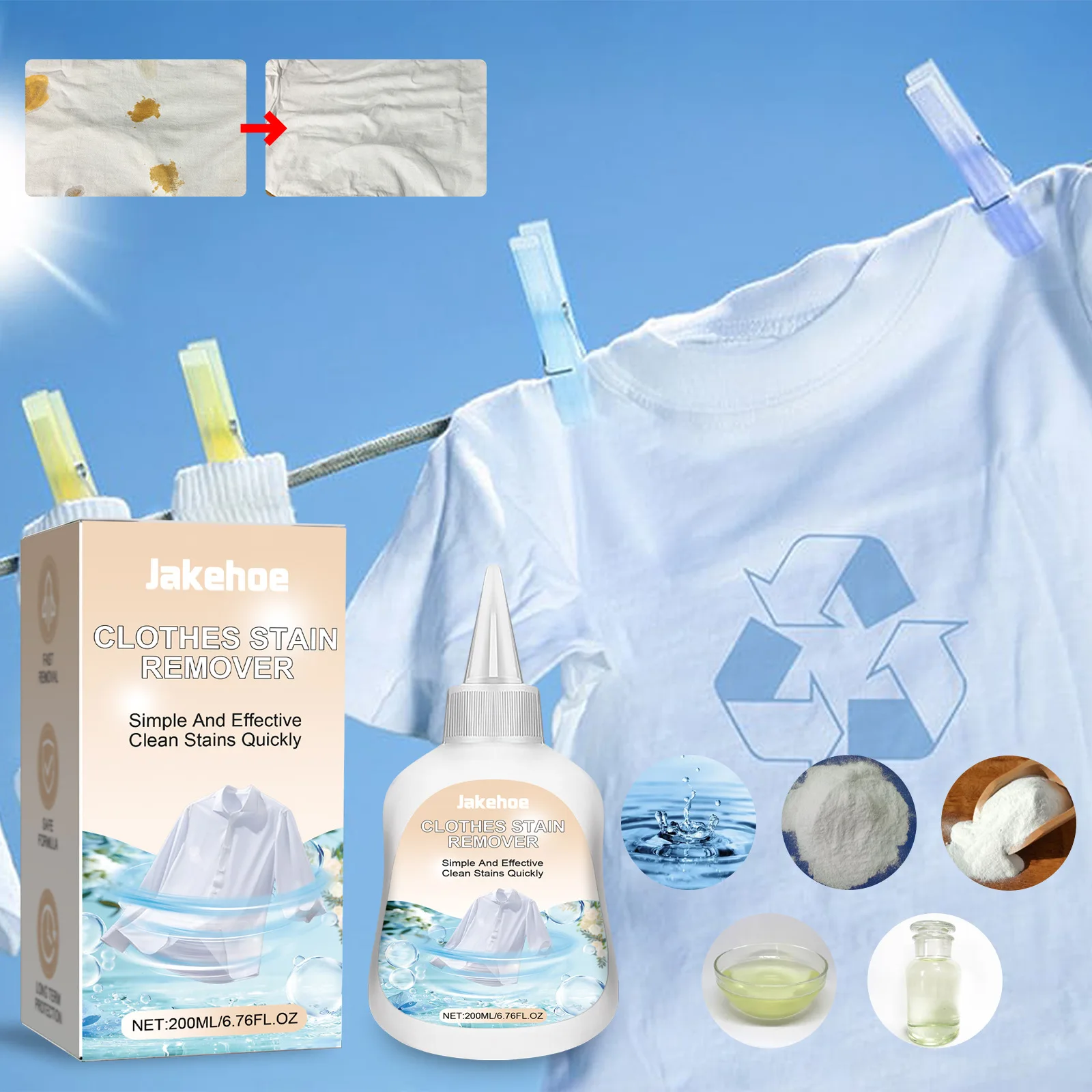 Clothing Stain Remover Oil Dust Cleaner Laundry Detergent