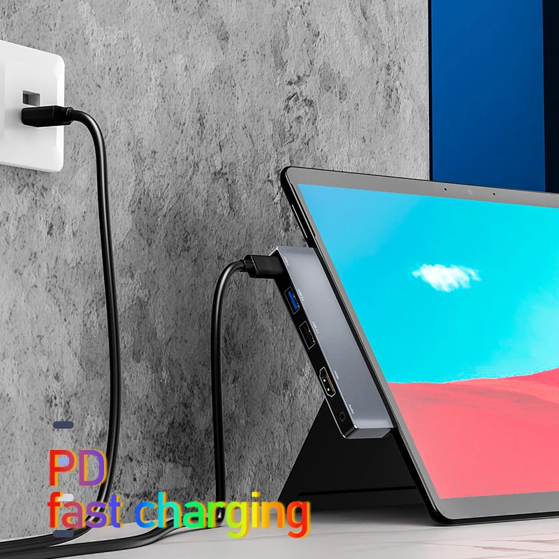 para Acessórios de pc da Microsoft Superfície Pro Usb Hub Docking Station hd Dual tipo c Hub Thunderbolt Dock Hdmi Surface Pro x - Imagem 3
