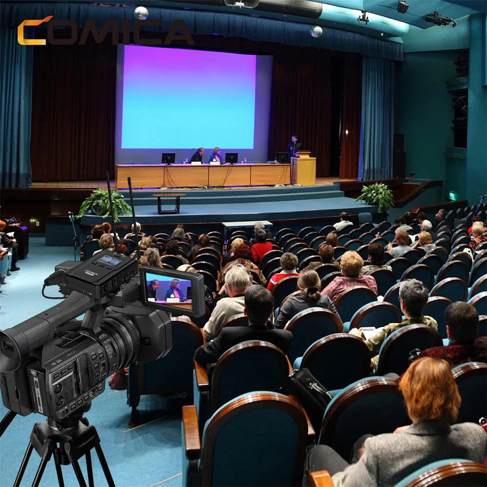 CVM-WM200 PRO Metal UHF Dual-Channel Wireless Microphone for Smartphone Camera C
