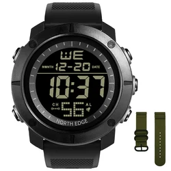 NORTH EDGE Men's Digital Military Sport Watch - Waterproof 50M, World Time, Alarm, Stopwatch (Watch strap)