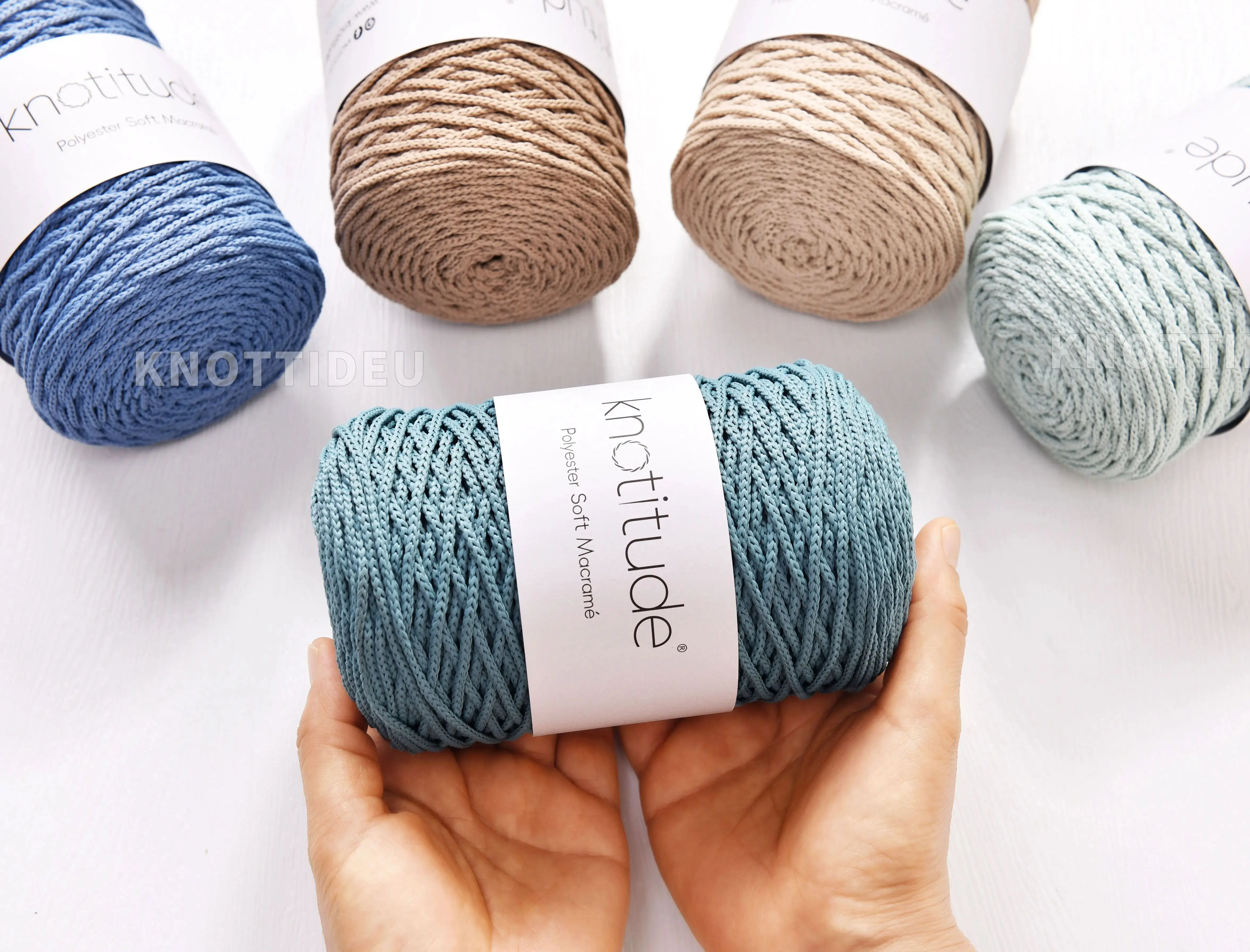 Knitting Yarn Crochet Yarn Macrame String 2mm x 190yards Soft Polyester Macrame Cord Hand Knitting cord Bag Making yarn Rug Making cord